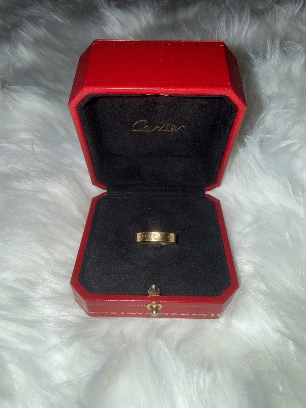 Ladies Cartier Gold Love Ring with Diamond - Picture 9 of 10